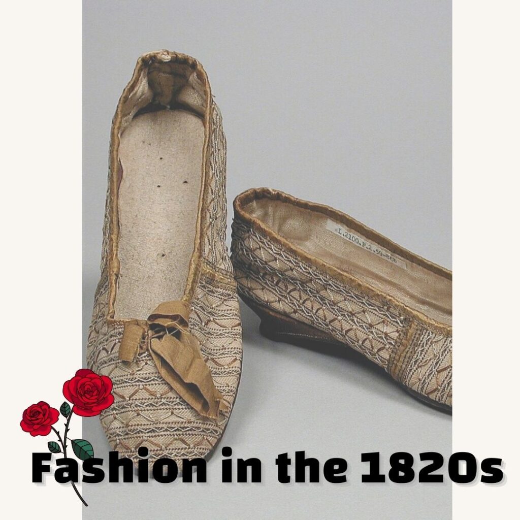 Pair of woman's slippers from 1820